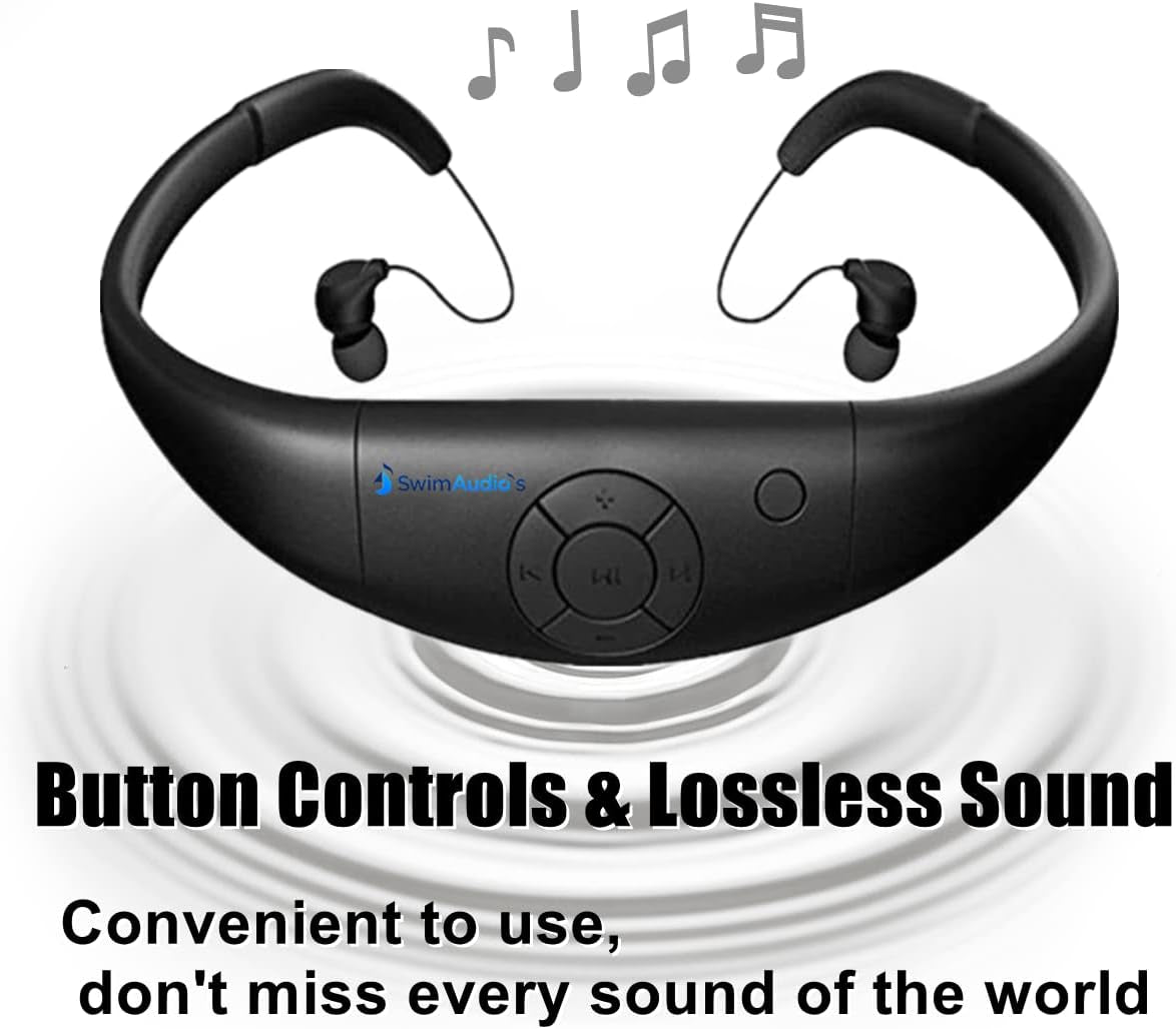 Ultimate Waterproof MP3 Player for Swimming - IPX8 8GB, 20H Playtime, Perfect for Watersports & Running with Magnetic Charging Cable