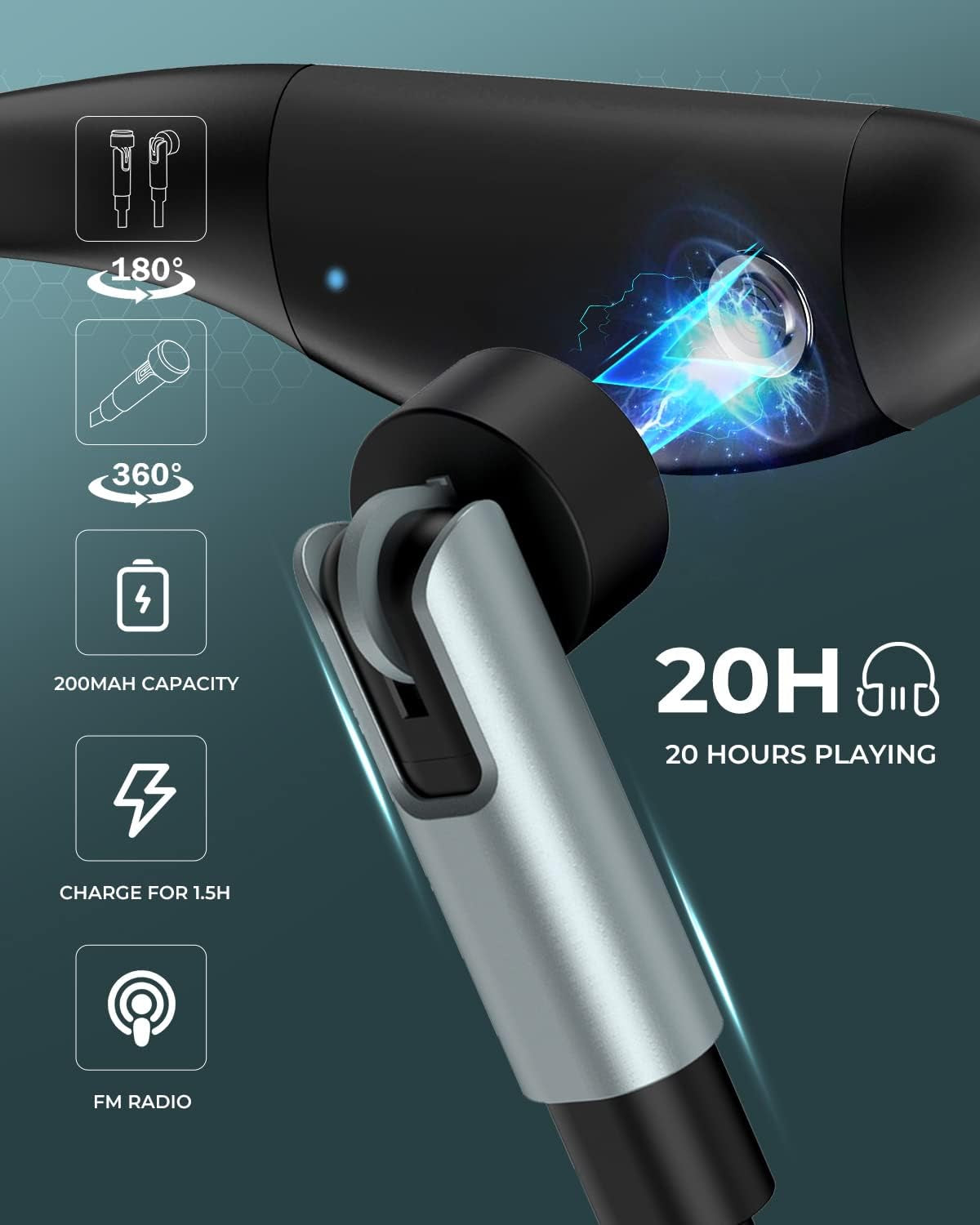 Ultimate Waterproof MP3 Player for Swimming - IPX8 8GB, 20H Playtime, Perfect for Watersports & Running with Magnetic Charging Cable